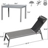 NicBex Outdoor Patio Chaise Lounge Chair, 3 Pieces Aluminum Adjustable Pool Lounge Chairs Textilene Sunbathing Recliner with Headrest - 3 of 4