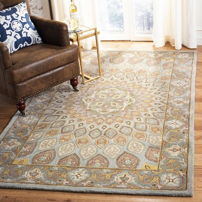 Elegant Heritage Blue-Grey Wool 6' x 9' Tufted Area Rug
