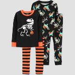 Carter's Just One You® Toddler Boys' Halloween Skeleton and Dinosaurs Long Sleeve Pajama Set - Blue/Gray