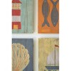 Coastal Wall Art Set of 4 – 16" Tall – Hand-Painted Wood Beach Scene Panels by Kalalou - 2 of 4
