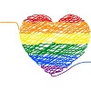 Adult Design By Humans Rainbow Colored String Pride Heart By corndesign T-Shirt - 2 of 2