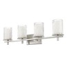 Grayson 4-Light Bath Vanity Light - Contemporary Steel Design with Clear Glass Diffuser - 2 of 4