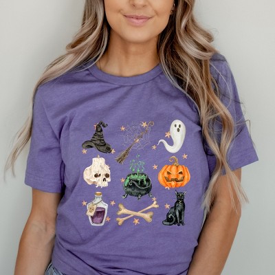 Simply Sage Market Halloween Chart Stars Short Sleeve Tee - XL - Grape