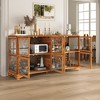 FUFU&GAGA 8-Door Bookshelves Display Cabinet with Glass Doors & Floral Wood Panels-78.7" - 3 of 4