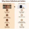 Folkulture Set of 2, 8" 100% Cotton and Silicon Square Potholders - Caramel - 4 of 4