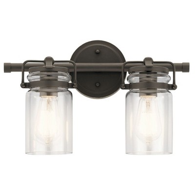 Champagne Bronze 15.75" Jelly Jar Wall Light with Clear Glass