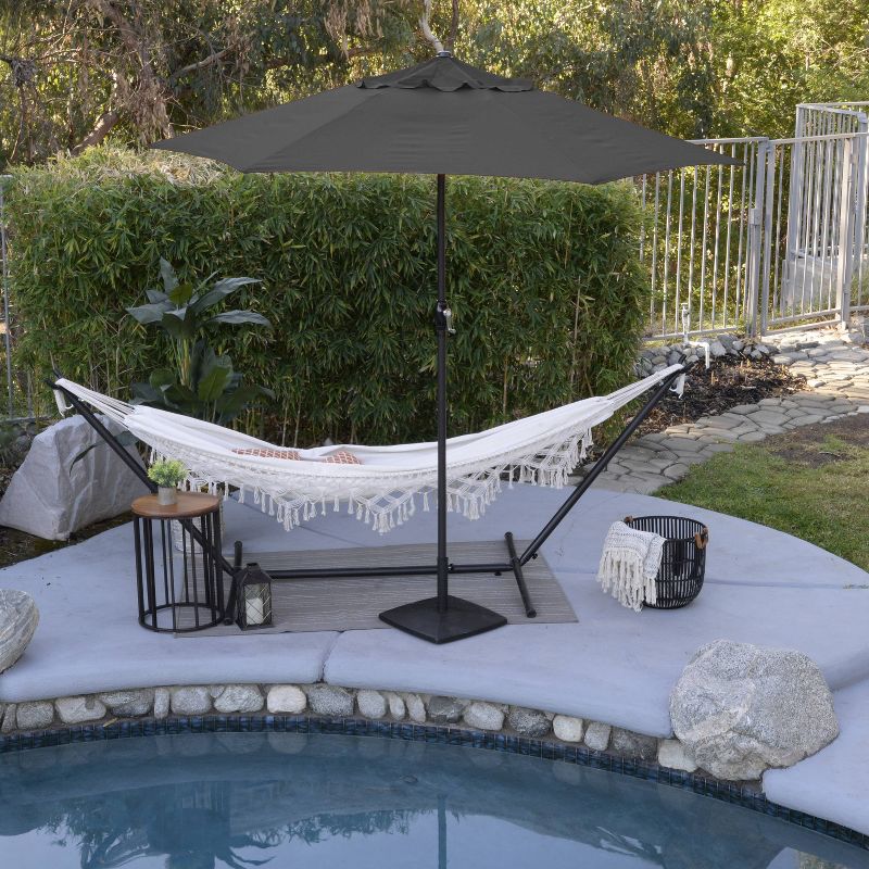 9&#39; x 9&#39; Steel Market Polyester Patio Umbrella with Crank Lift and Push-Button Tilt Taupe - Astella, 3 of 7