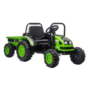 12V Electric Ride-On Tractor for Kids with Trailer - 1 of 4