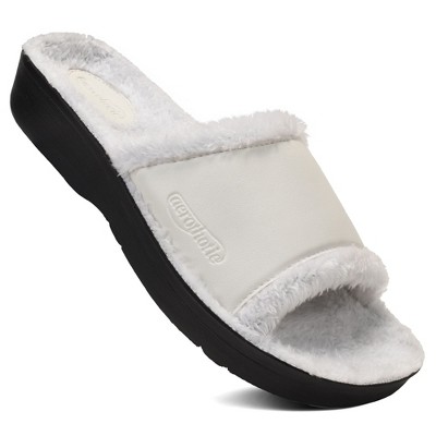 Aerothotic - Aspen Fuzzy Strap Ladies Arch Support Slides