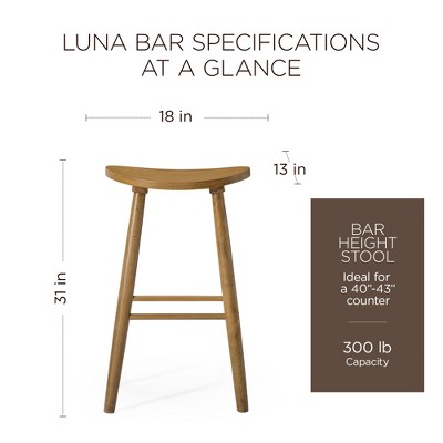 Rustic Natural Wood Backless Saddle Bar Stools, Set of 3