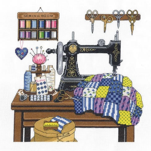 Janlynn Counted Cross Stitch Kit 12x12-antique Sewing Room (14