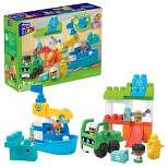 MEGA BLOKS Green Town Ocean Time Clean Up Building Toy Blocks - 70pcs