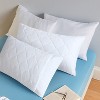 Waterproof Quilted Pillow Protectors with Zipper Noiseless TPU Backing Waterproof Pillowcases Encasement - Cotton Passion - 3 of 4