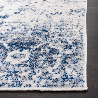 Reversible Blue Synthetic Rectangular Area Rug, 5'1" x 7'6"