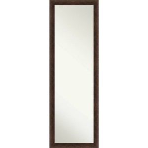 17"x51" Non-Beveled Narrow Wood on The Door Mirror Warm Walnut - Amanti Art: Over Door Mount, Modern Full-Length Mirror - 1 of 4