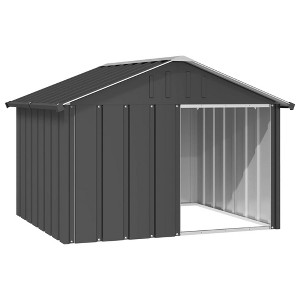 vidaXL Dog House Anthracite Galvanized Steel 45.9x40.6x32.1 in Durable - 1 of 4