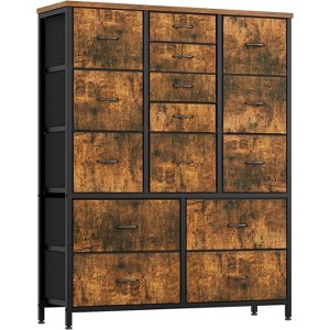 15 Drawers Dresser, Tall Dressers for Bedroom, Large Chests of Drawers, Fabric Storage Dresser Organizer Unit for Closet, Hallway, Living Room - 1 of 4