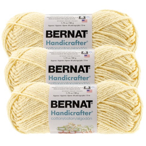 Pack of 3 Bernat Handicrafter Cotton Yarn Solids Pale Yellow