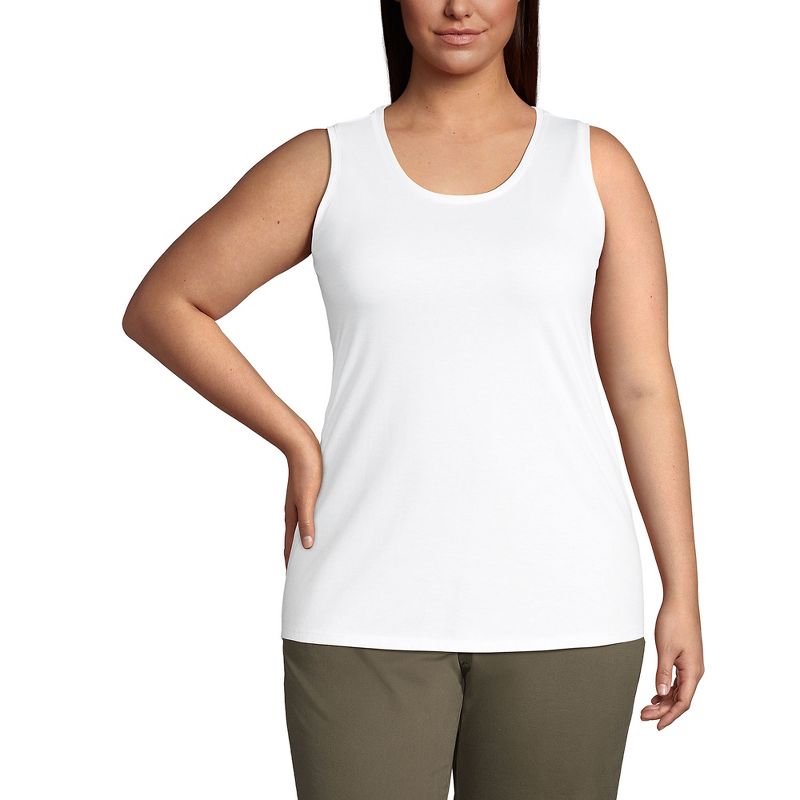 Lands' End Women's Supima Cotton Tunic Tank Top, 1 of 3