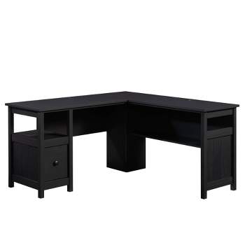 Dawson Trail Modern L Shape Desk Raven Oak - Sauder: Home Office Furniture with File Drawer & Cord Management