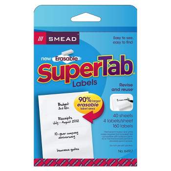 Smead® Erasable SuperTab® File Folder Labels, White, 160 Labels