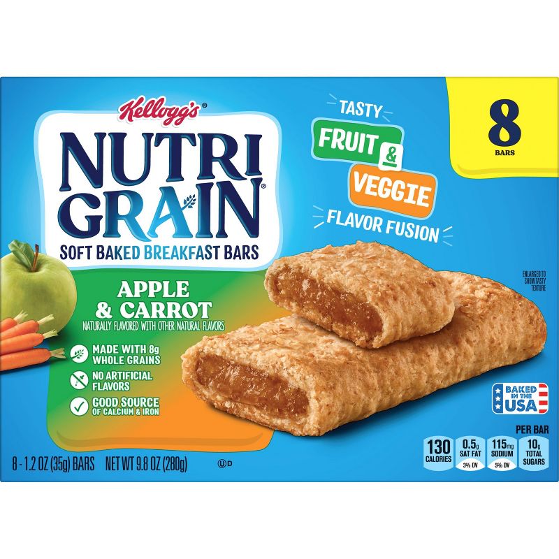 Nutri Grain Fruit &#38; Veggie Soft Baked Breakfast Bars - Apple Carrot - 8ct/9.8oz, 3 of 8