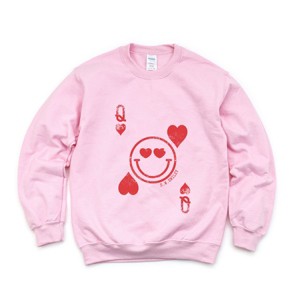 S.W.Smiley Queen of Hearts Distressed - Women's Graphic Sweatshirt - 1 of 4