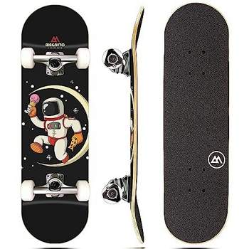 Magneto Skateboard | Maple Wood | ABEC 5 Bearings | Double Kick Concave Deck | For Beginners, Teens & Adults (Astronaut)
