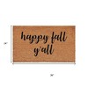HomeRoots 24" X 36" Brown And Natural Fall Happy Fall Y'all Outdoor Coir Door Mat - 3 of 4