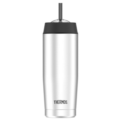 Thermos Stainless Steel Vacuum Insulated 16 Ounce Cold Cup with Straw
