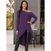 Seta T Women's One Shoulder Long Sleeve High Low Asymmetrical Hem Tunic Blouse - 2 of 4
