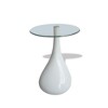 vidaXL Coffee Tables 2 pcs with Round Glass Top High Gloss White - 4 of 4