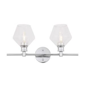 Elegant Lighting Gene 2 light Chrome and Clear glass Wall sconce - 1 of 4