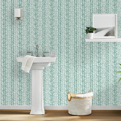 Vine Stripe Peel & Stick Wallpaper Mint - Threshold™: Removable, Self-Adhesive, Modern, Stain-Resistant, Washable
