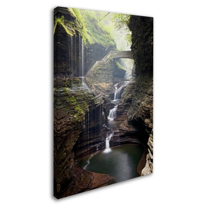 Trademark Fine Art -Mike Jones Photo 'Watkins Glen Rainbow Bridge' Canvas Art