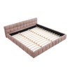 King Size Upholstered Platform Bed Frame Chenille Thick Fabric Headboard Solid Wood Slats No Box Spring Easy Assembly Living Room - 4 of 4