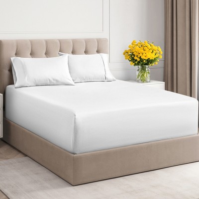 100% Cotton 400 TC 4 Piece Sheet Set - Extra Deep Pocket for 18"-24" Mattresses - CGK Linens