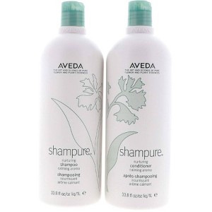 Aveda Shampure Nurturing Shampoo  & Conditioner (33.8 oz XXL LITER 1000 mL DUO SET KIT) Calming Hair Aroma for Moisture & Softness - 1 of 4