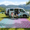 Lahome Ombre Outdoor Area Rug-Geometric Reversible Mat for Patio, Balcony, Deck, Backyard, or RV Camping - 4 of 4