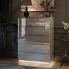 Hitow High Gloss 5 Drawer Dresser with Underlight Concealed Handle Chest of Drawers - 4 of 4