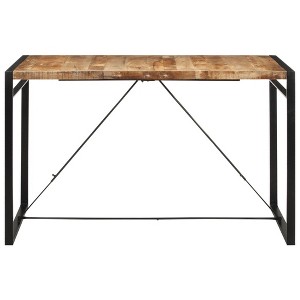 vidaXL Solid Mango Wood and Iron Bar Table - 68.9"x35.4"x43.3" Vintage Rectangular Pub Bistro Table for Dining Room/Kitchen - 1 of 4