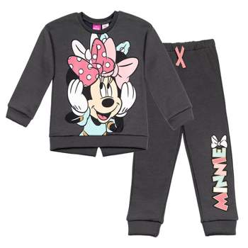 Disney Minnie Mouse Girls Fleece Sweatshirt and Pants Outfit Set Toddler