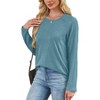 Women's Fall Fashion 2025 Oversized Tunic Sweatshirt Crewneck Top Cable Knit Sleeves for Leggings - 4 of 4