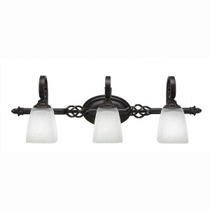 Toltec Lighting Elegante 3 - Light Vanity in  Dark Granite with 4.5" Square White Muslin Shade - 1 of 1
