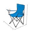 VisioGear Folding Camp Chair, Portable Foldable Camping Chair with Cup Holder for Camping, Fishing, Blue, 31.8"*19.7"*31" - 3 of 4