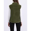 Allegra K Women's Fleece Contrast Color Button Down Sleeveless Fuzzy Jacket Vest with Pockets - 4 of 4