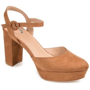 Journee Collection Womens Roslynn Almond Toe High Block Heel Pumps - 1 of 4