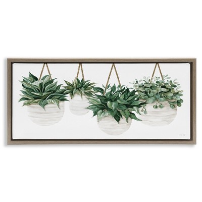 Stupell Industries Hanging Planters House Plants, 25" x 11"
