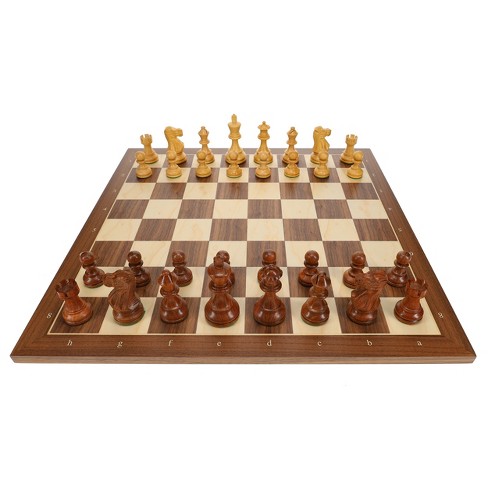 We Games Weighted English Staunton Chess Set, Walnut Sycamore Board 19. ...