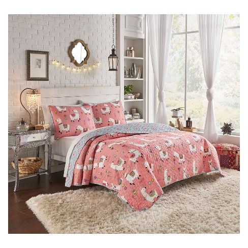 Llama Drama Quilt Set Coral Vue Target